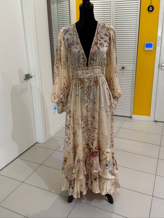 Camilla Dresses & Skirts - Camilla Cream Floral V-Neck Maxi Dress